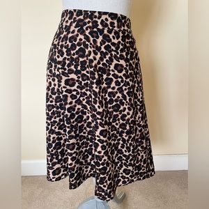 LOFT A-Line animal print skirt PETITE